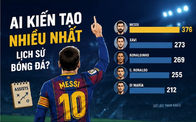 Who is the player with the most assists in the history of football? 1 image 9